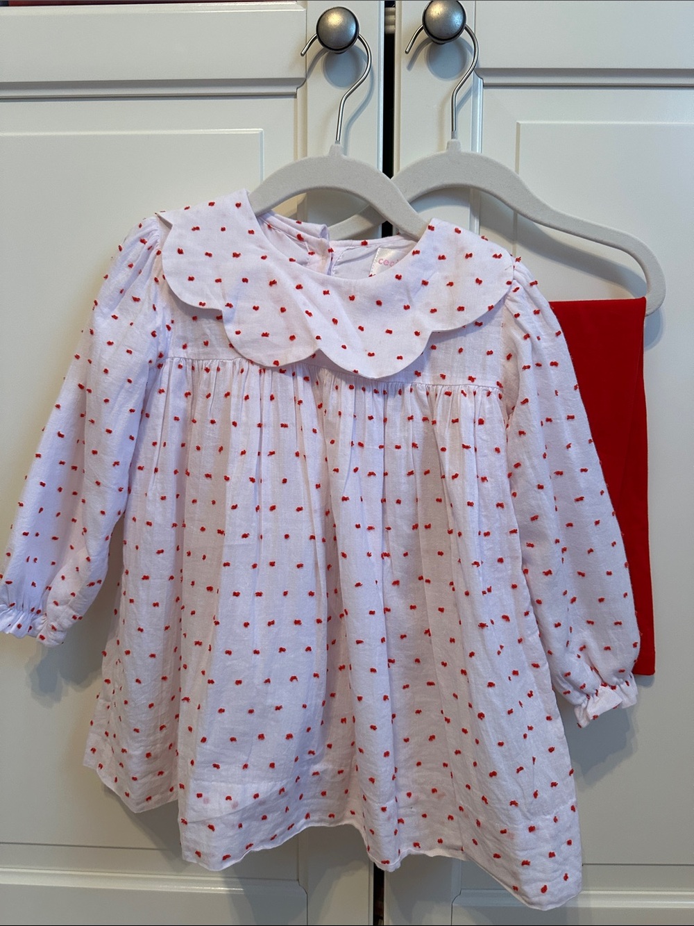 Kids Red Dot Cotton Set – White and Red